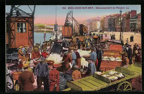 AK Boulogne-Sur-Mer, Débarquement du Poisson