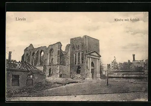 AK Lievin, Kirchenruine mit Schloss