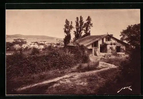 AK Hendaye-Plage, La Plage et les Grands Hotels vus de la Ferme de Belle-Vue