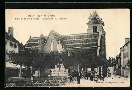 AK Saint-Jean-de-Losne, Place de la Deliberation, L`Eglise