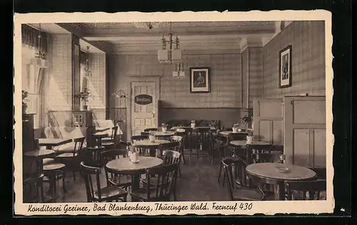 AK Bad Blankenburg, Innenansicht der Konditorei Greiner