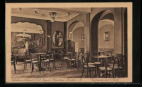 AK Dresden-A., Ehrhard Schmorl, Rob. Beyer`s Konditorei mit Gasträumen