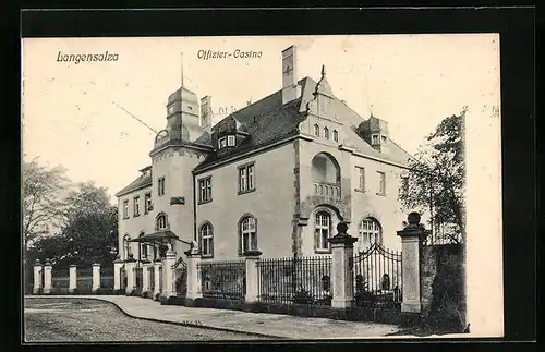 AK Langensalza, Offizier-Casino mit Strasse