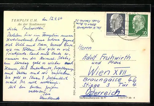 AK Templin, An der Stadtmauer