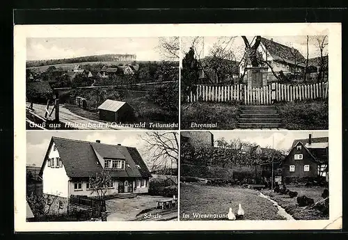 AK Erbach-Haisterbach /Odenwald, Ehrenmal und Schule