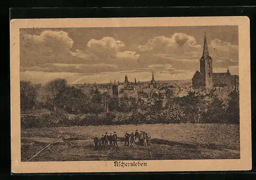 AK Aschersleben, Ortsansicht mit Kirche