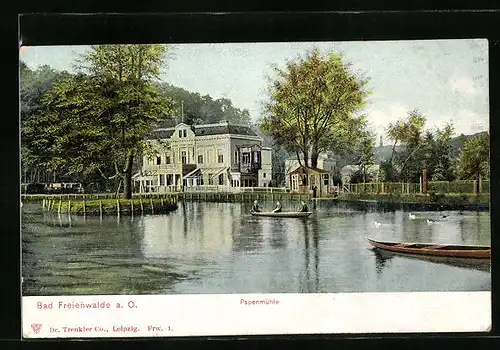 AK Bad Freienwalde, Papenmühle und Ruderboote