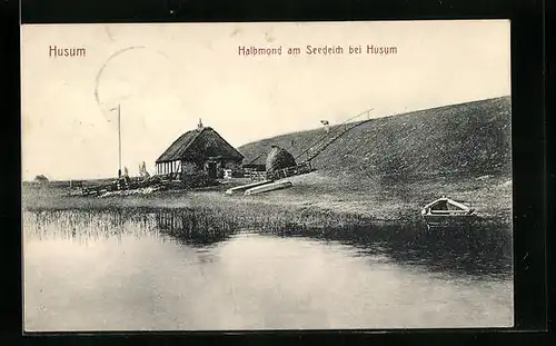 AK Husum, Gasthaus Halbmond am Seedeich