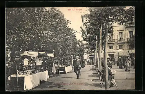 AK Bad Kissingen, Frühstücksverkauf im Kurpark