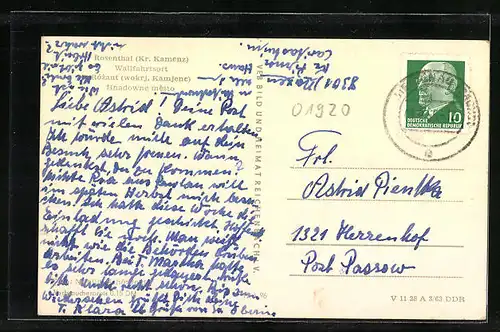 AK Rosenthal /Kr. Kamenz, Ortsansicht des Wallfahrtsortes