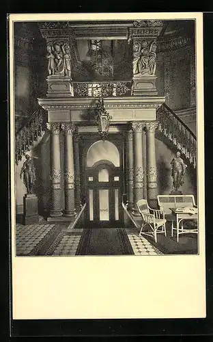 AK Freyburg a. U., Sektkellerei, Innenansicht, Haupteingang