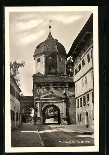 AK Memmingen, Strassenpartie am Westertor