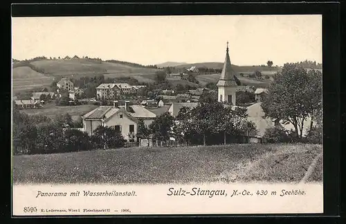 AK Sulz-Stangau, Panorama mit Wasserheilanstalt