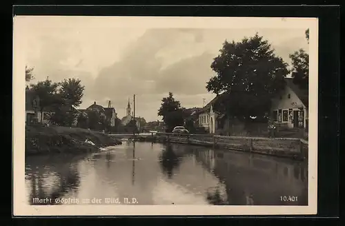 AK Göpfritz a. d. Wild, Uferpartie Markt