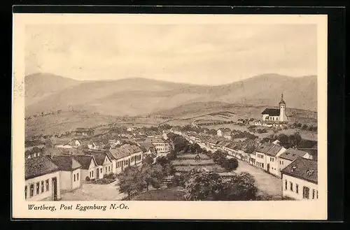 AK Wartberg, Totalansicht mit Hügellandschaft