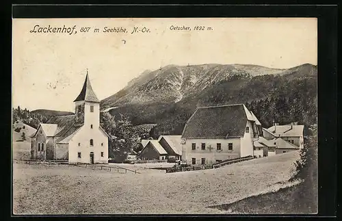 AK Lackenhof, Ortsansicht gegen den Oetscher