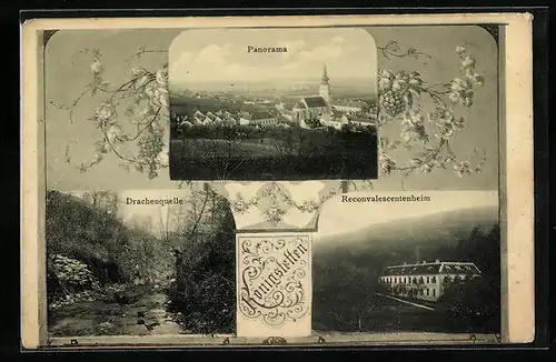 AK Königstetten, Panorama, Drachenquelle, Reconvalescentenheim