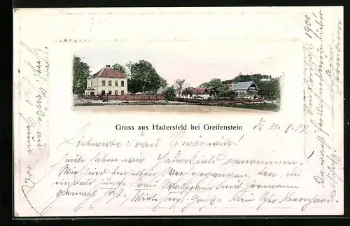 AK Hadersfeld bei Greifenstein, Ortspartie im Villenviertel