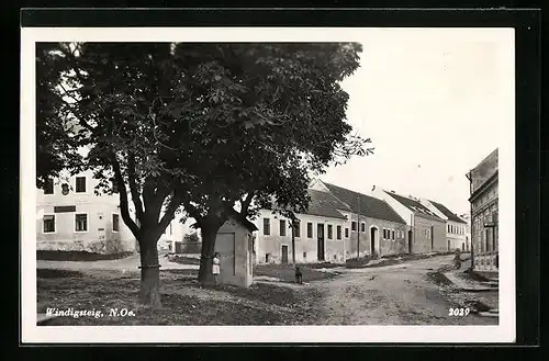 AK Windigsteig, Ortspartie mit kleinem Mädchen