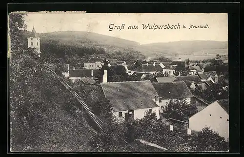 AK Walpersbach bei Neustadt, Teilansicht aus der Vogelschau