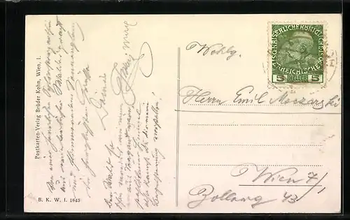 AK Schwabendörfl, Ortspartie mit Gasthaus