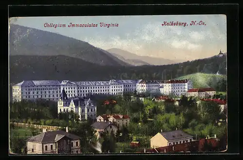 AK Kalksburg, Collegium Immaculatas Virginis mit Umgebung aus der Vogelschau