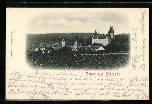 AK Maissau, Ortsansicht von einem Feld aus