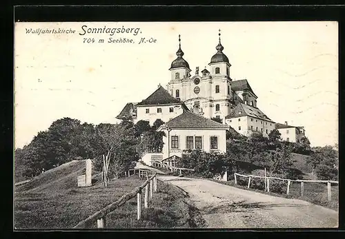 AK Sonntagsberg, Gasthof und Wallfahrtskirche