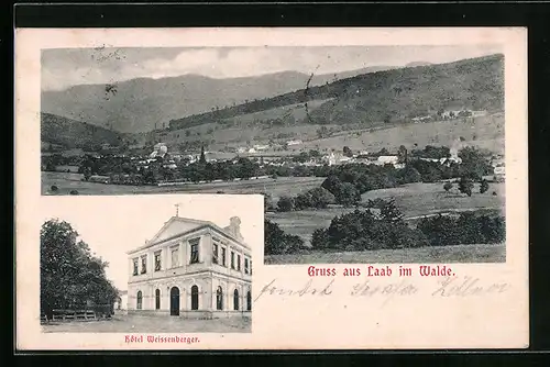 AK Laab im Walde, Hotel Weissenberger, Teilansicht