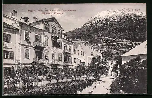 AK Mühlbach /Pustertal, Stegers Hotel zur Sonne mit Dependancen