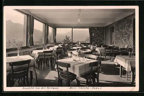 AK Vaduz, Hotel Schlössle, Aussicht von der Terrasse