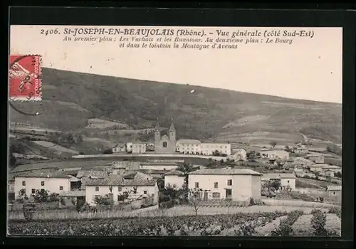 AK Saint-Joseph-en-Beaujolais, Vue générale (coté Sud-Est)