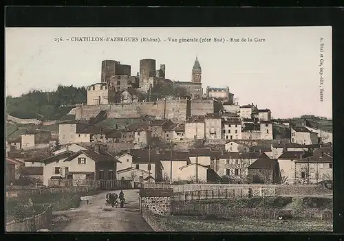 AK Chatillon-d`Azergues, Vue générale (coté Sud), Rue de la Gare