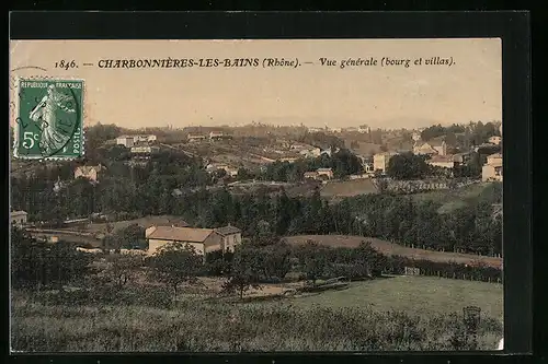 AK Charbonnières-les-Bains, Vue générale (bourg et villas)