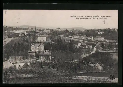 AK Charbonnières-les-Bains, Vue générale du Village, les Villas
