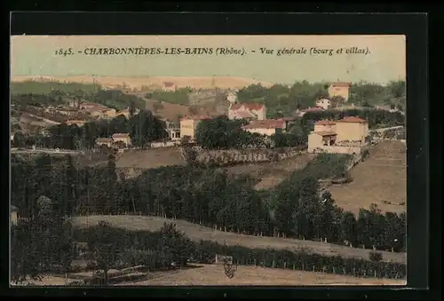 AK Charbonnières-les-Bains, Vue générale (bourg et villas)