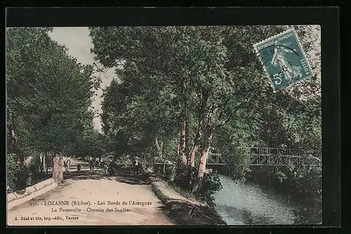 AK Lozanne, Les Bords de l`Azergues, La Passerelle, Chemin des Saulées