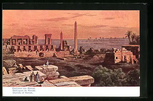 Künstler-AK Friedrich Perlberg: Obelisken von Karnak