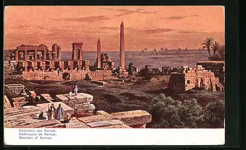 Künstler-AK Friedrich Perlberg: Obelisken von Karnak