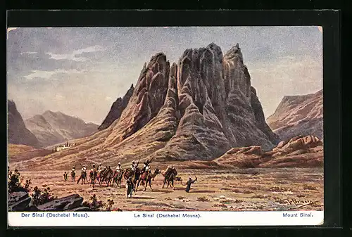 Künstler-AK Friedrich Perlberg: Der Sinai (Dschebel Musa)