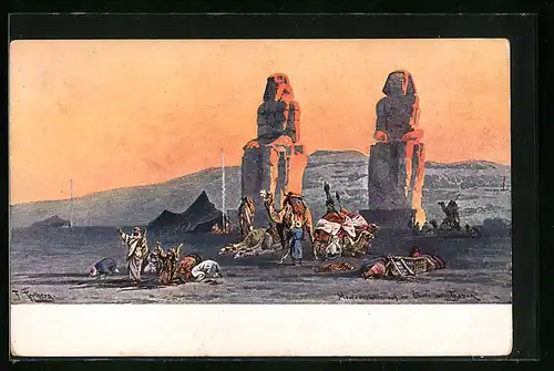 Künstler-AK Friedrich Perlberg: Kolosse von Memnon
