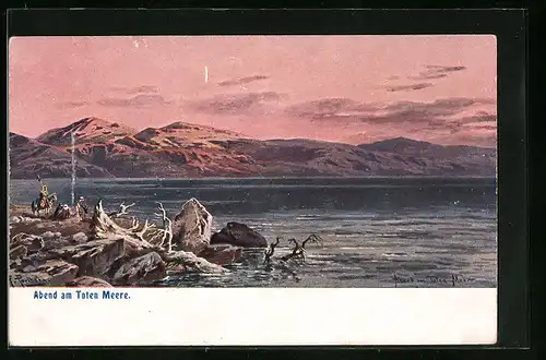 Künstler-AK Friedrich Perlberg: Abend am Toten Meer