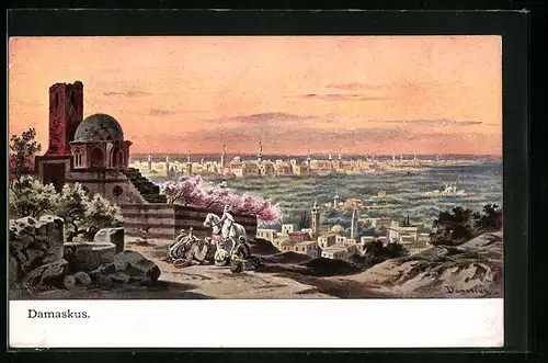 Künstler-AK Friedrich Perlberg: Damaskus, Gesamtansicht