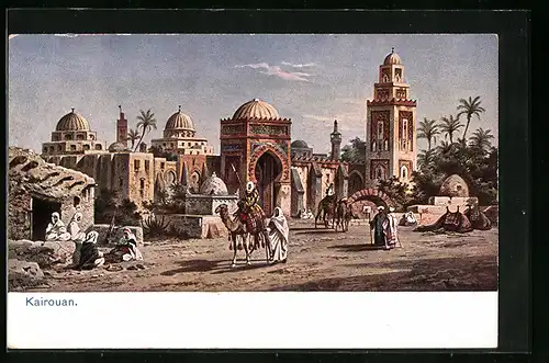 Künstler-AK Friedrich Perlberg: Kairouan, Ortsansicht