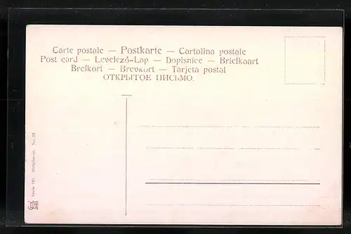 Künstler-AK Friedrich Perlberg: Cetinje, Ortsansicht aus der Vogelschau