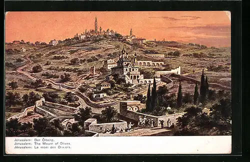 Künstler-AK Friedrich Perlberg: Jerusalem, Blick zum Ölberg