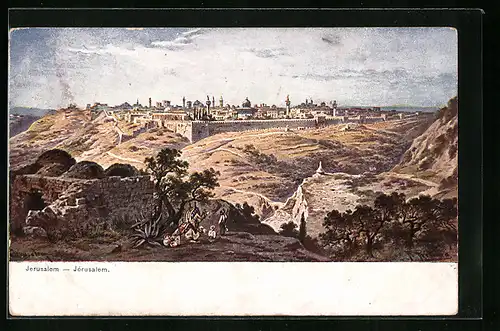 Künstler-AK Friedrich Perlberg: Jerusalem, Gesamtansicht