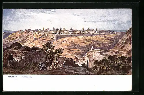 Künstler-AK Friedrich Perlberg: Jerusalem, Panorama