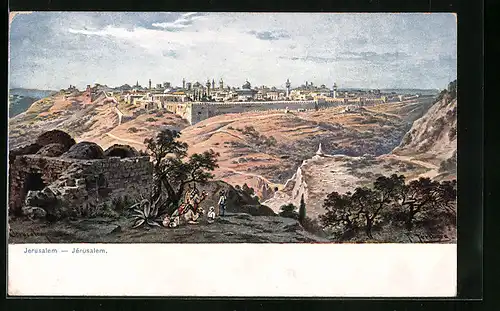 Künstler-AK Friedrich Perlberg: Jerusalem, Panorama