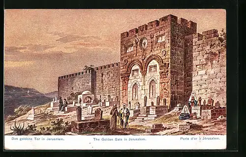 Künstler-AK Friedrich Perlberg: Jerusalem, Das goldene Tor